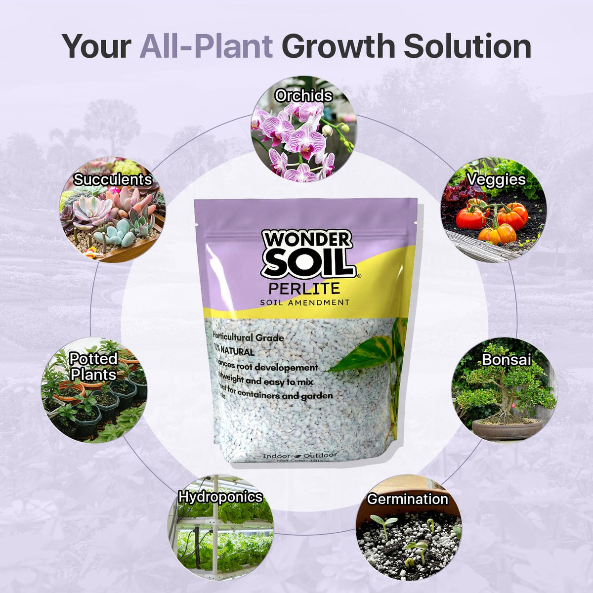 Wonder Soil perlite root development supports deeper and stronger root growth.