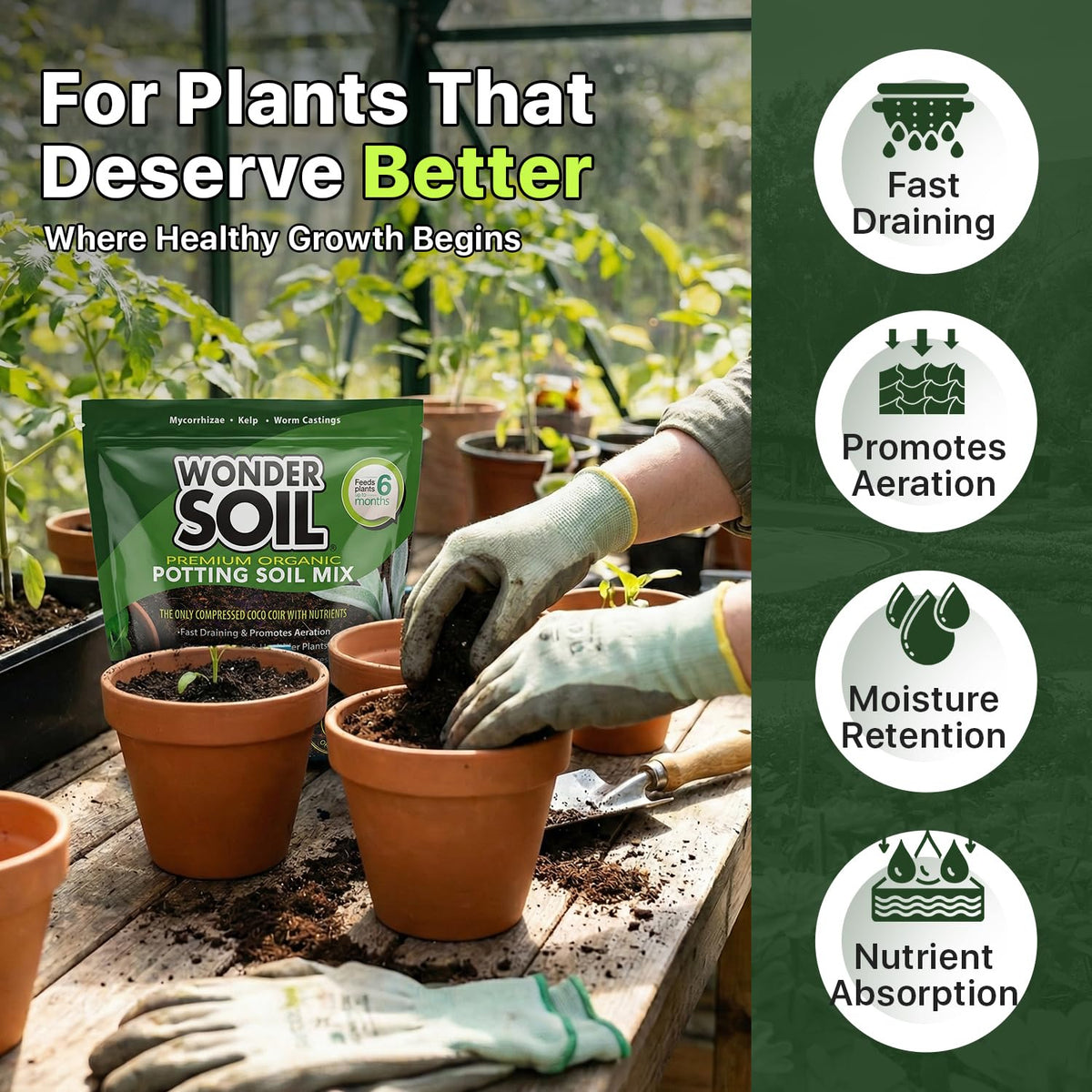 Wonder Soil resealable bag keeps soil dry and usable for later