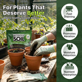 Wonder Soil resealable bag keeps soil dry and usable for later