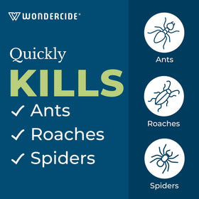 Wondercide spray applied to baseboards to deter pests around edges