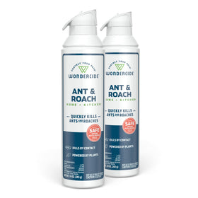 Wondercide ant and roach spray on kitchen surfaces for fast contact kill