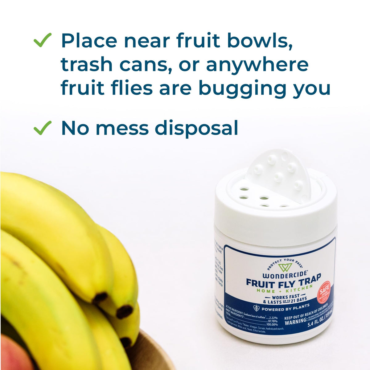 Wondercide fruit fly trap two-pack option saves space.
