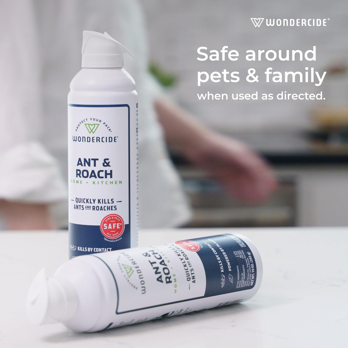 Wondercide plant powered formula featuring lemongrass and geraniol for pest control