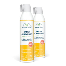 Wondercide aerosol bottle for porch wasp control with quick knockdown