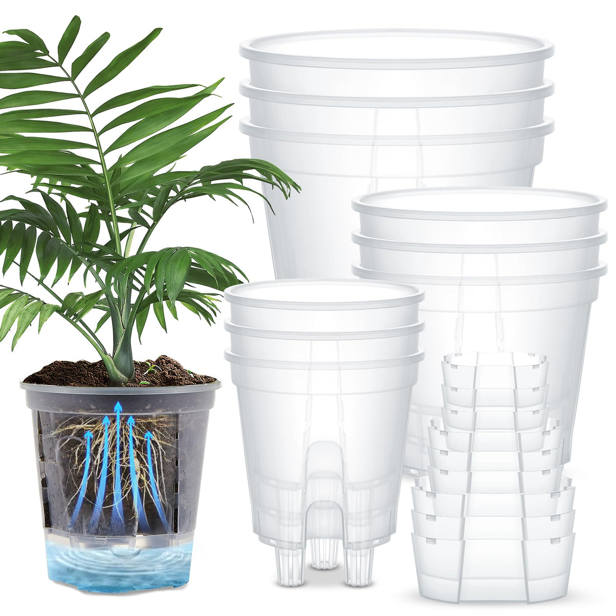 Wonderjune self-watering pot 4.72-inch with visible reservoir for moisture checks