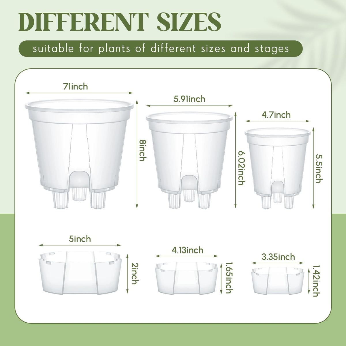 Wonderjune self-watering pot 5.91-inch with clear water level for reliable care
