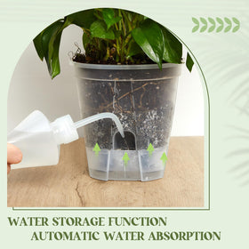 Wonderjune self-watering pot 7.09-inch with transparent walls to monitor growth