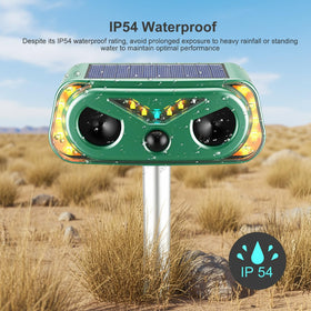 WonderMar solar ultrasonic animal repellent flame-effect lights provide dynamic deterrence.