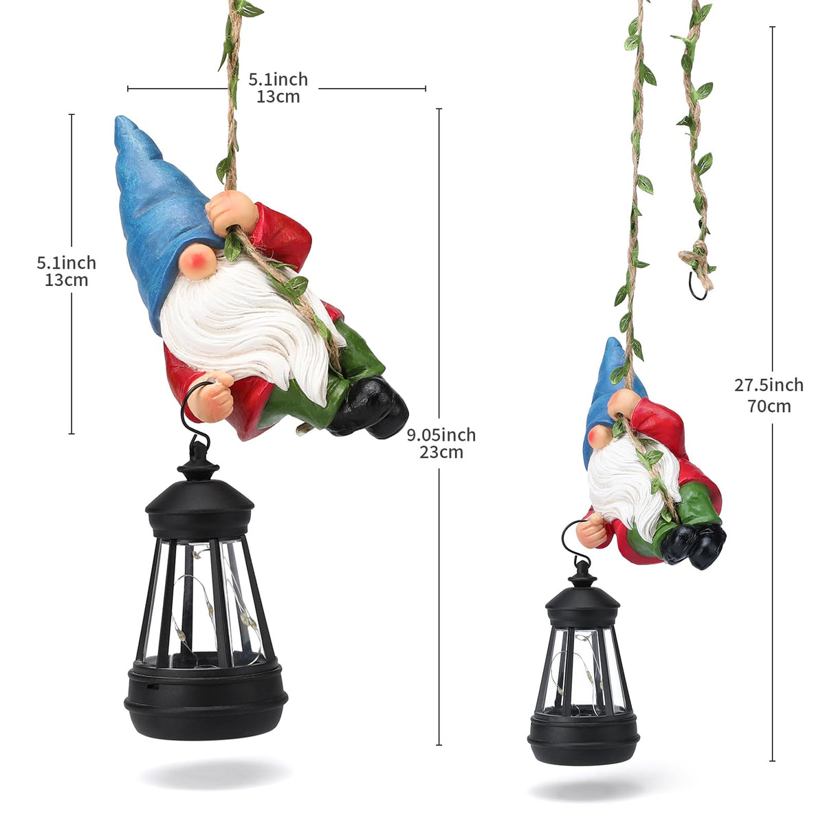 WONDHOME durable resin gnome stands up to weather while brightening evenings