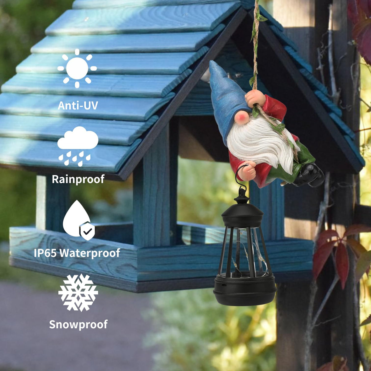 WONDHOME solar lantern recharges in sun and glows softly after dark