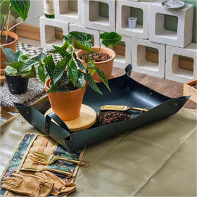 WondMall dark green repotting mat keeping surfaces clean.