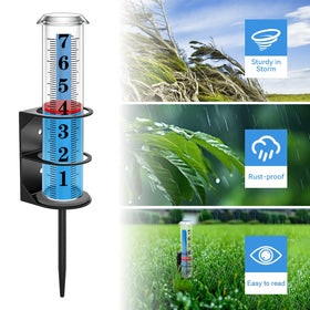 WondMall easy install rain gauge mounts to post or stake in minutes.