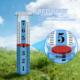 WondMall rain gauge tube featuring a blue reading strip for easy backyard readings