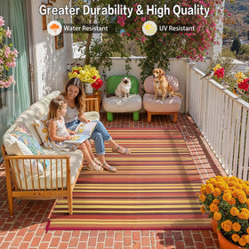 WondRg durable weave outdoor rug; tear-resistant for high-traffic areas.