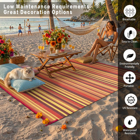 WondRg lightweight foldable patio mat; portable for camping and RV adventures.