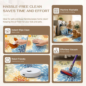 WondRg lightweight rug folds easily for shipping and setup.