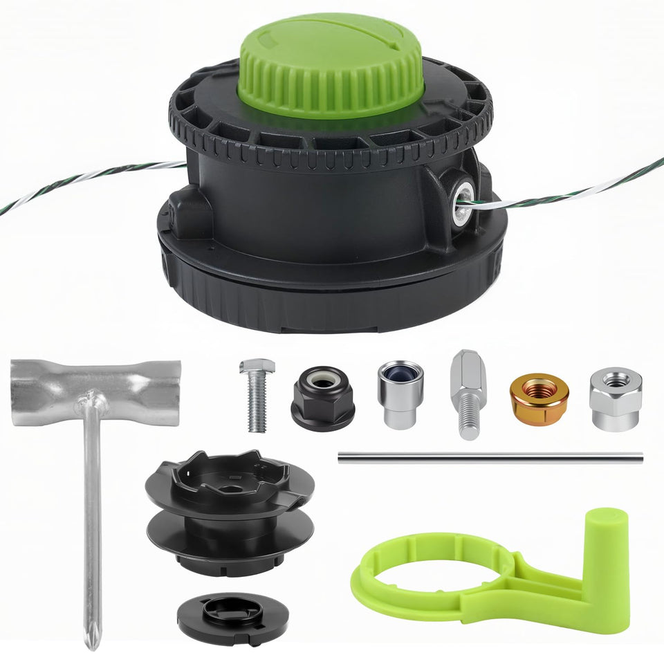 WONEHI 314608005 weed wacker head shows Ryobi compatibility for straight-shaft trimmers