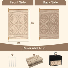 Wonnitar rug 6x9 reversible design provides dual looks