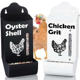 Woobud CluckRoots feeder front view showing no-spill design for tidy coop floors