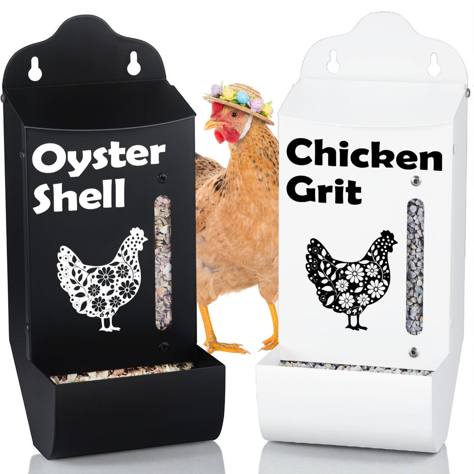 Woobud CluckRoots feeder front view showing no-spill design for tidy coop floors
