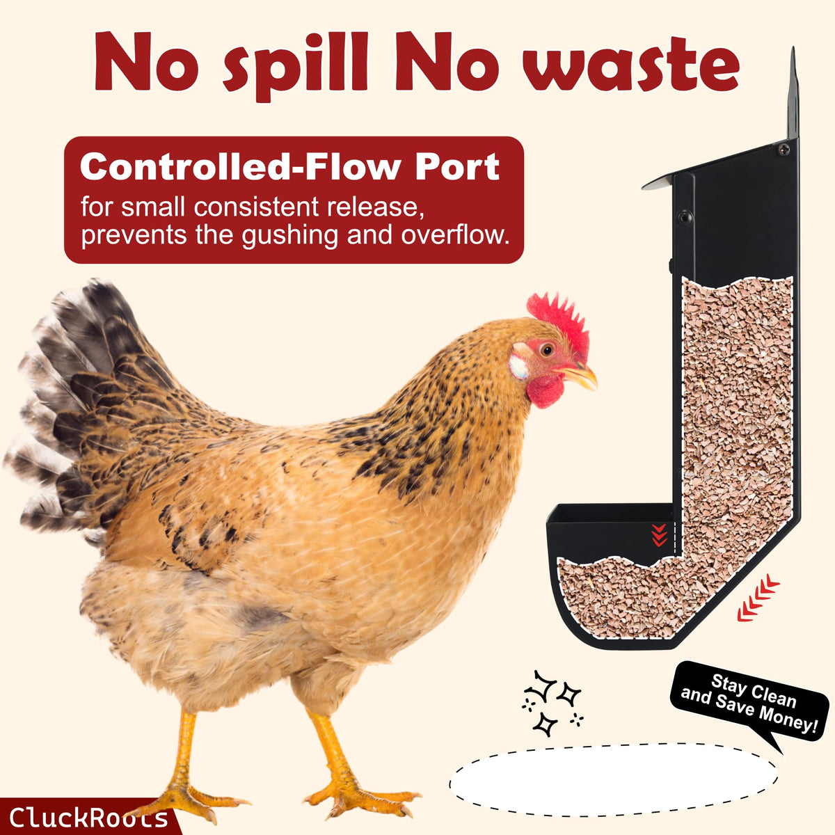 Woobud CluckRoots view window displaying supply level at a glance