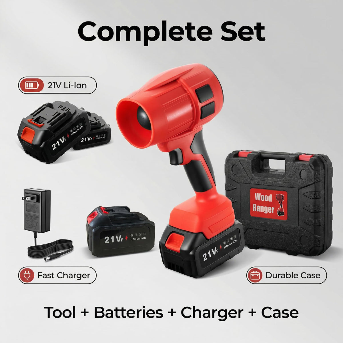 Wood Ranger two 4.0Ah batteries powering extended outdoor sessions.