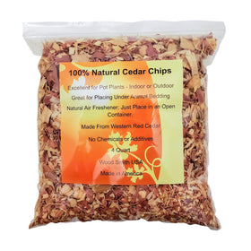 Wood Smith USA cedar shavings 16qt bag for natural moisture retention in plants.