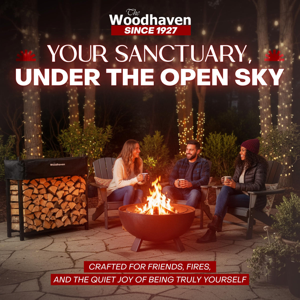 Woodhaven 4ft firewood rack assembly demonstrates quick setup and sturdy steel construction.
