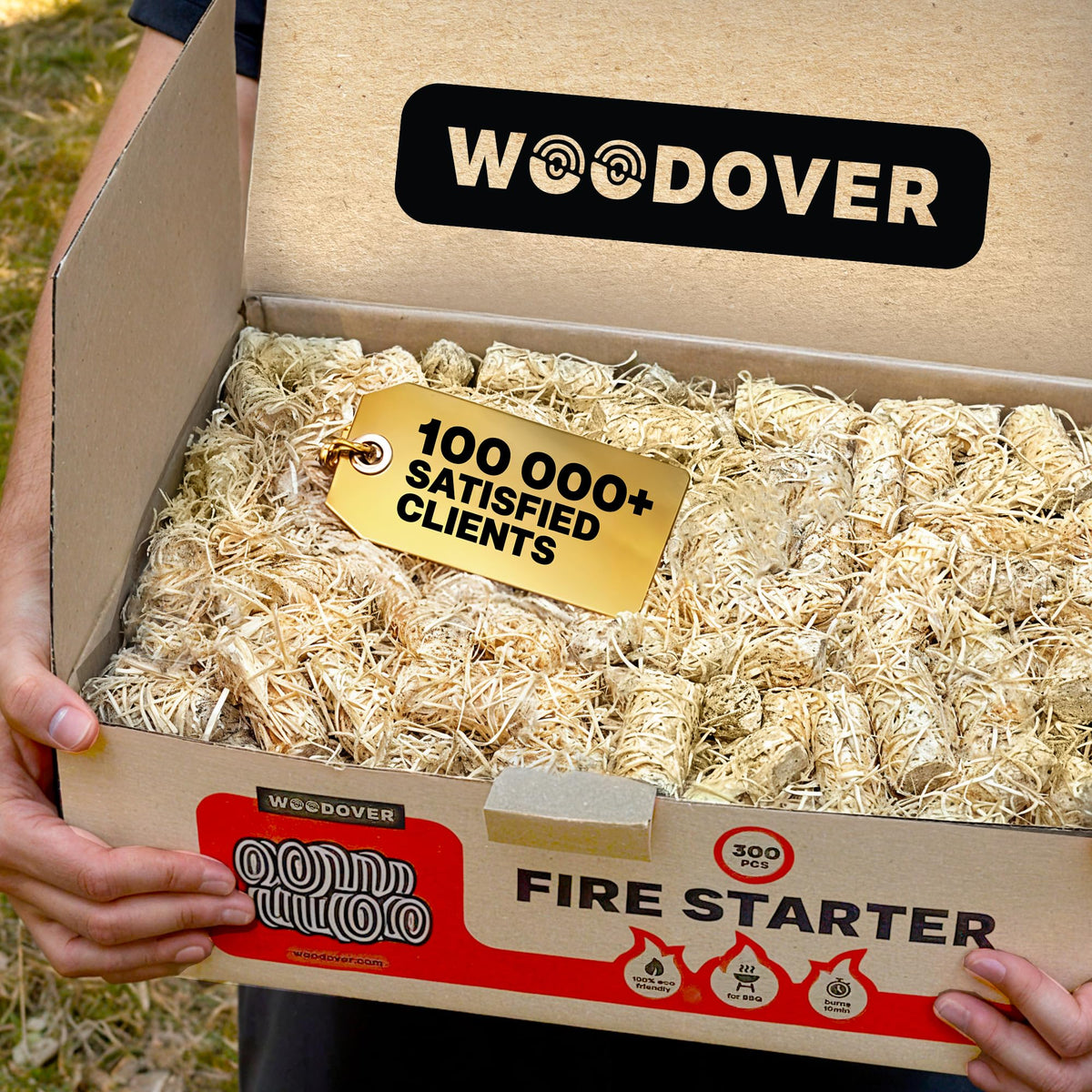 Woodover multi-purpose fire starters ideal for grills, pits, and pizza ovens.