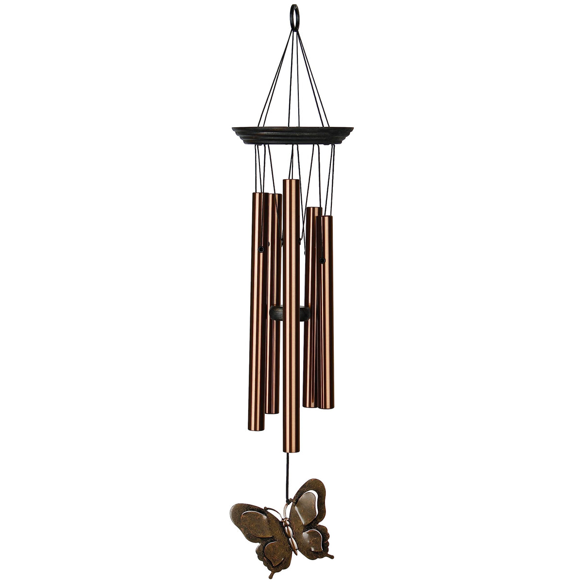Woodstock My Butterfly Chime top wood detail for elegant outdoor decor