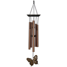 Woodstock My Butterfly Chime top wood detail for elegant outdoor decor