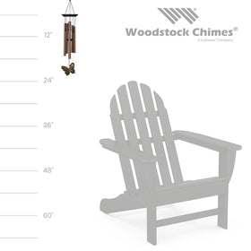 Woodstock My Butterfly Chime windcatcher steel adds durable wind-activated charm