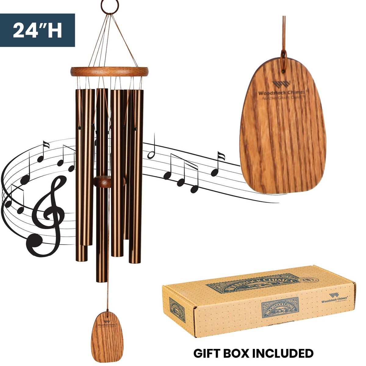Woodstock Chimes bronze aluminum tubes project bold outdoor tones
