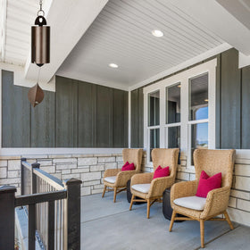 Aluminum windcatcher with durable finish catches the breeze for consistent tones