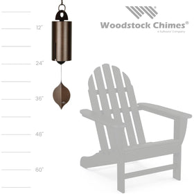 Black ash wood clapper delivers crisp, clear chime strikes