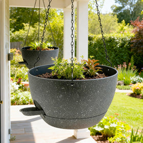WOUSIWER planter with drainage holes highlights airflow for healthier roots on patios.
