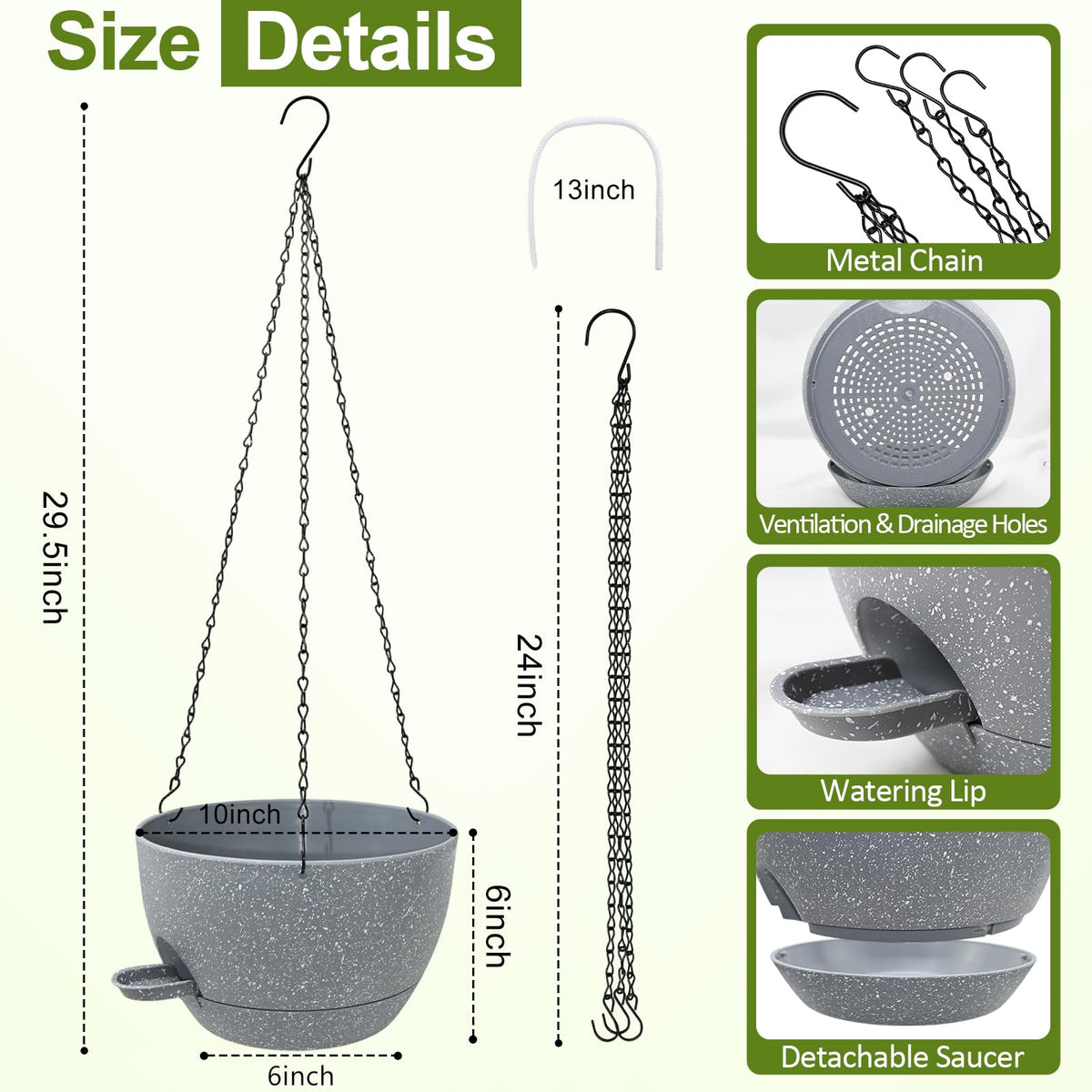 WOUSIWER removable reservoir tray enables extended hydration for plants.