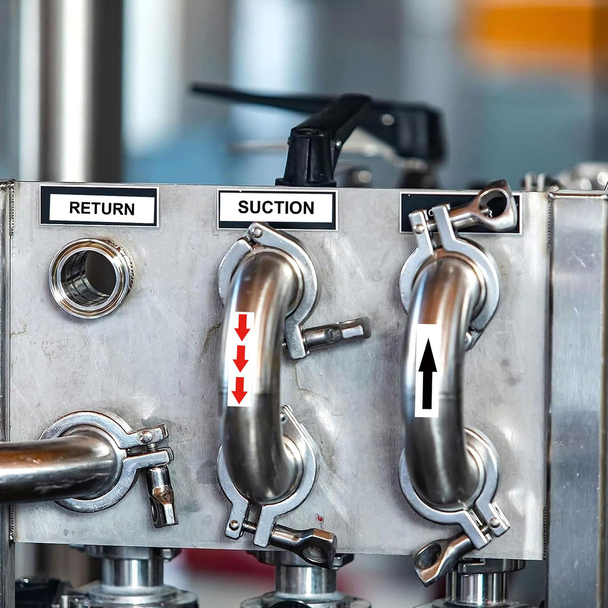 Wootile spa equipment labels apply smoothly to spa fixtures.