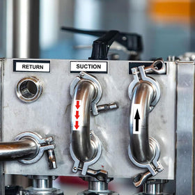 Wootile spa equipment labels apply smoothly to spa fixtures.