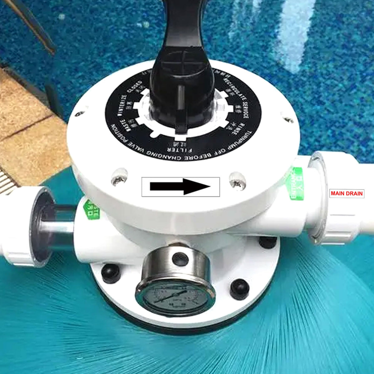 Wootile waterproof vinyl labels resist moisture in pool environments.