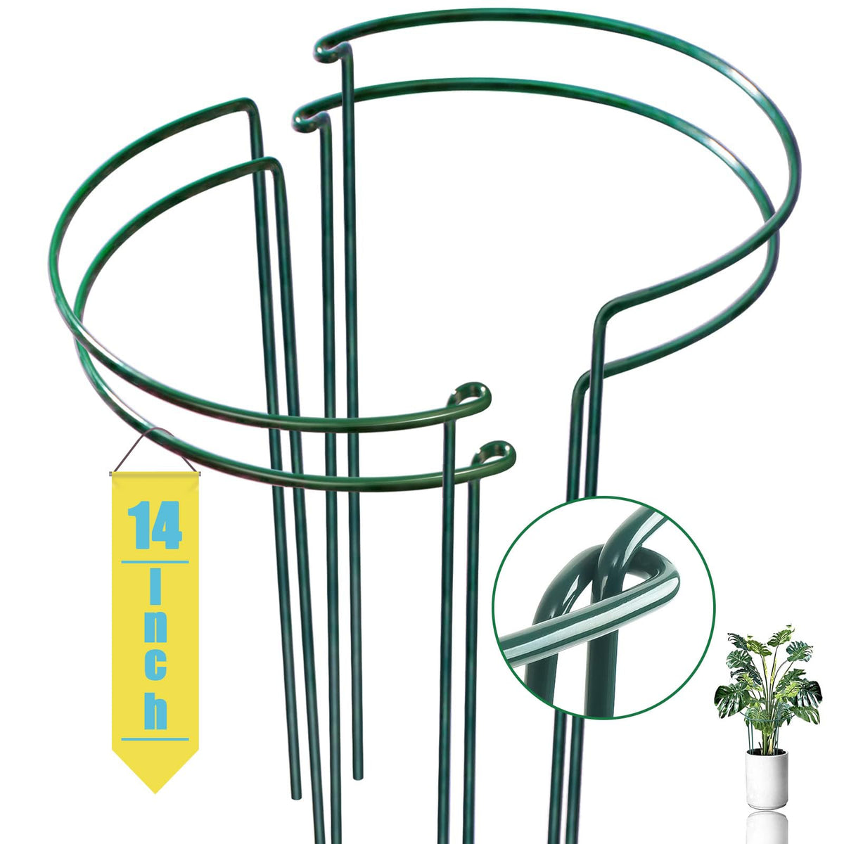 WooWellGoGoGo snake plant stake half-round supports upright growth