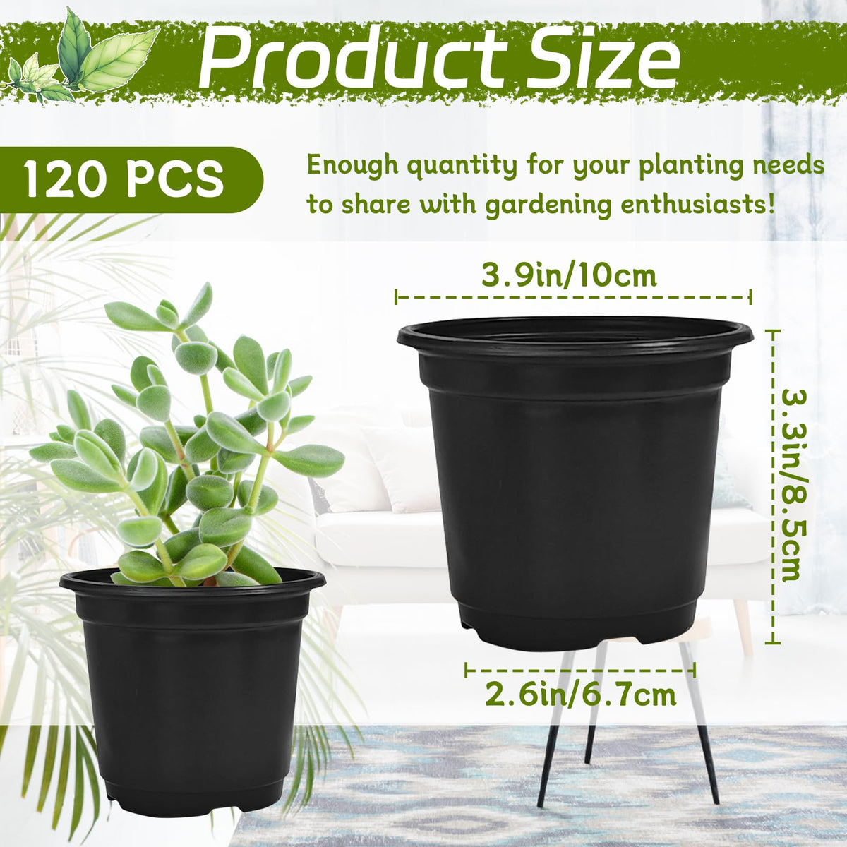 Woozettn 4-inch thickened soft plastic pot showing drainage features