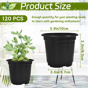Woozettn 4-inch thickened soft plastic pot showing drainage features