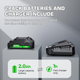 WORFCI hedge trimmer battery charger for continuous pruning.