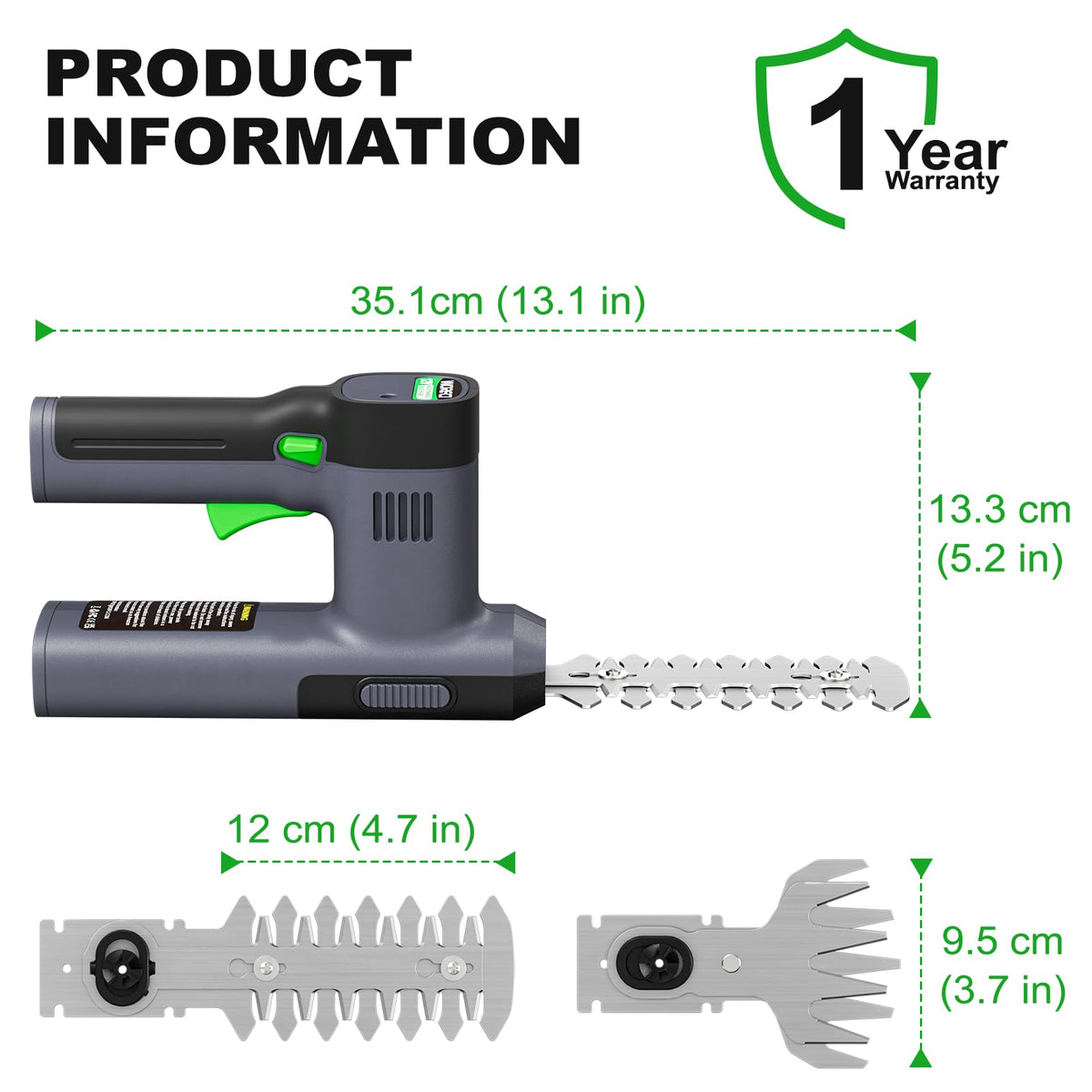 WORFCI compact garden tool ideal for hedge trimming