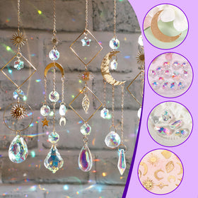 Worgree crystal beads of varied sizes enable versatile sun catchers.