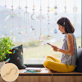 Worgree sun catcher hanging ornament showcases sparkling crystals and hooks