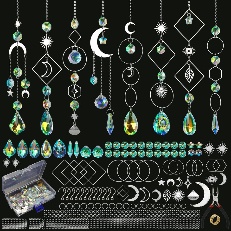 Worgree sun catcher kit accessories with crystal beads and charms for DIY decor