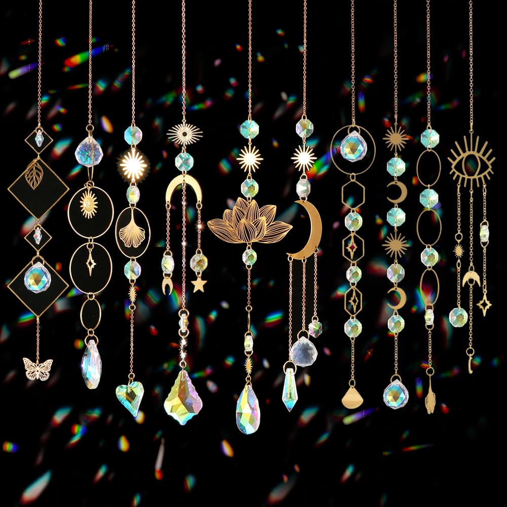 Worgree Sun Catchers 10-piece set sparkle with rainbow reflections.