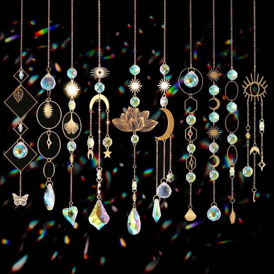 Worgree Sun Catchers 10-piece set sparkle with rainbow reflections.